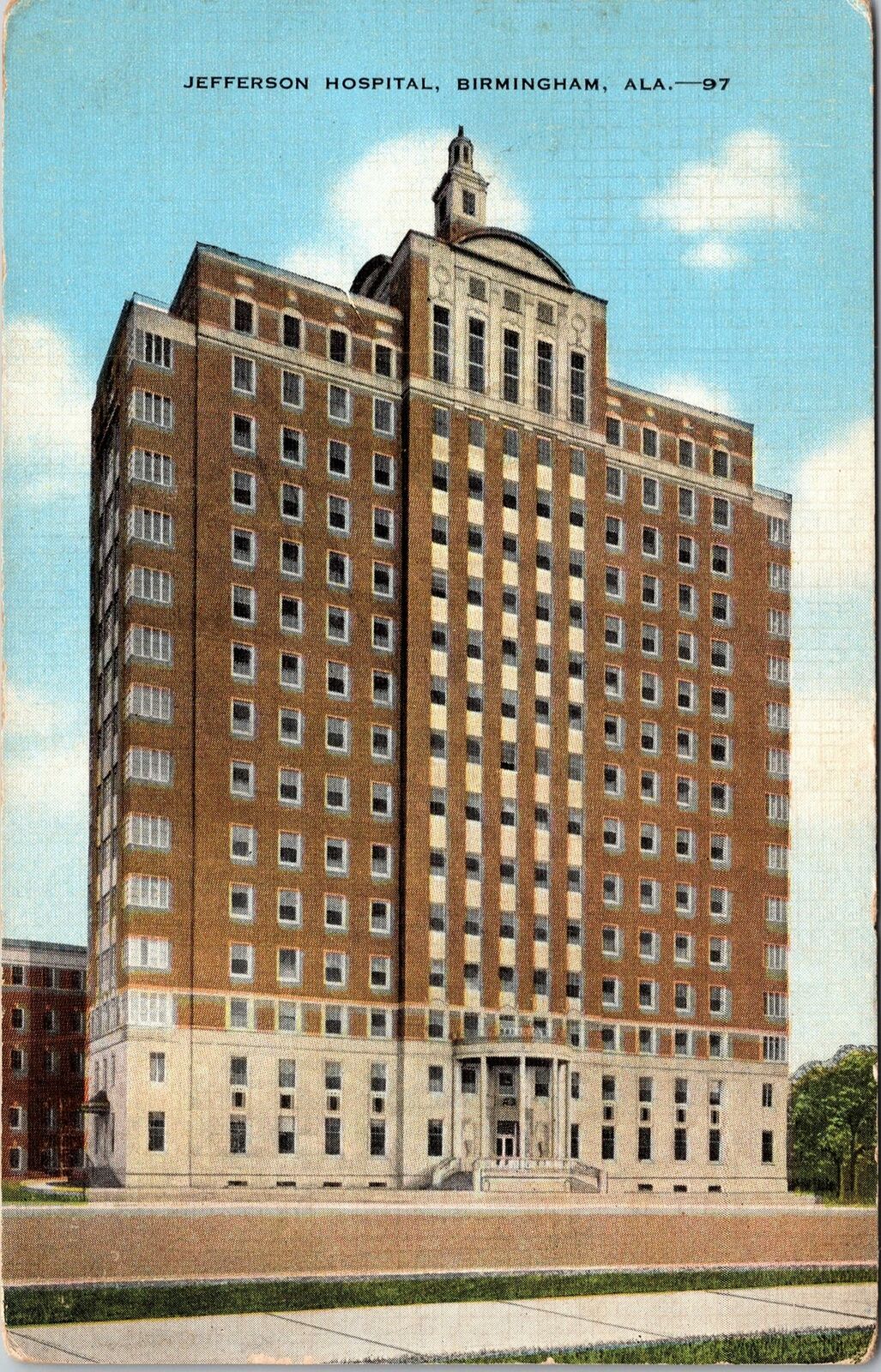 Birmingham AL Jefferson Hospital Postcard used 1949