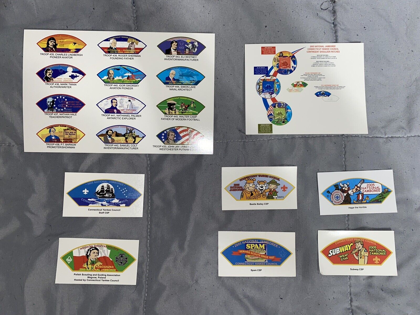 Connecticut Yankee Council - 2005 Jamboree Patch Trading Cards full set