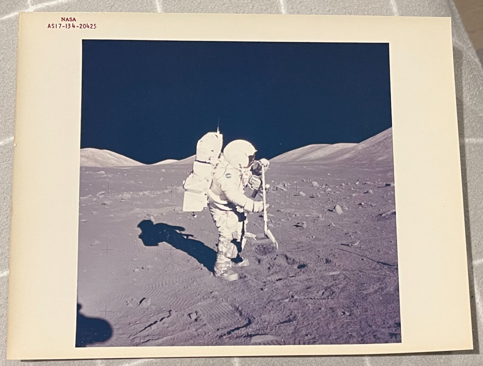 Apollo 17 Harrison Schmitt on the Moon Red Number Photo A Kodak Paper Nasa