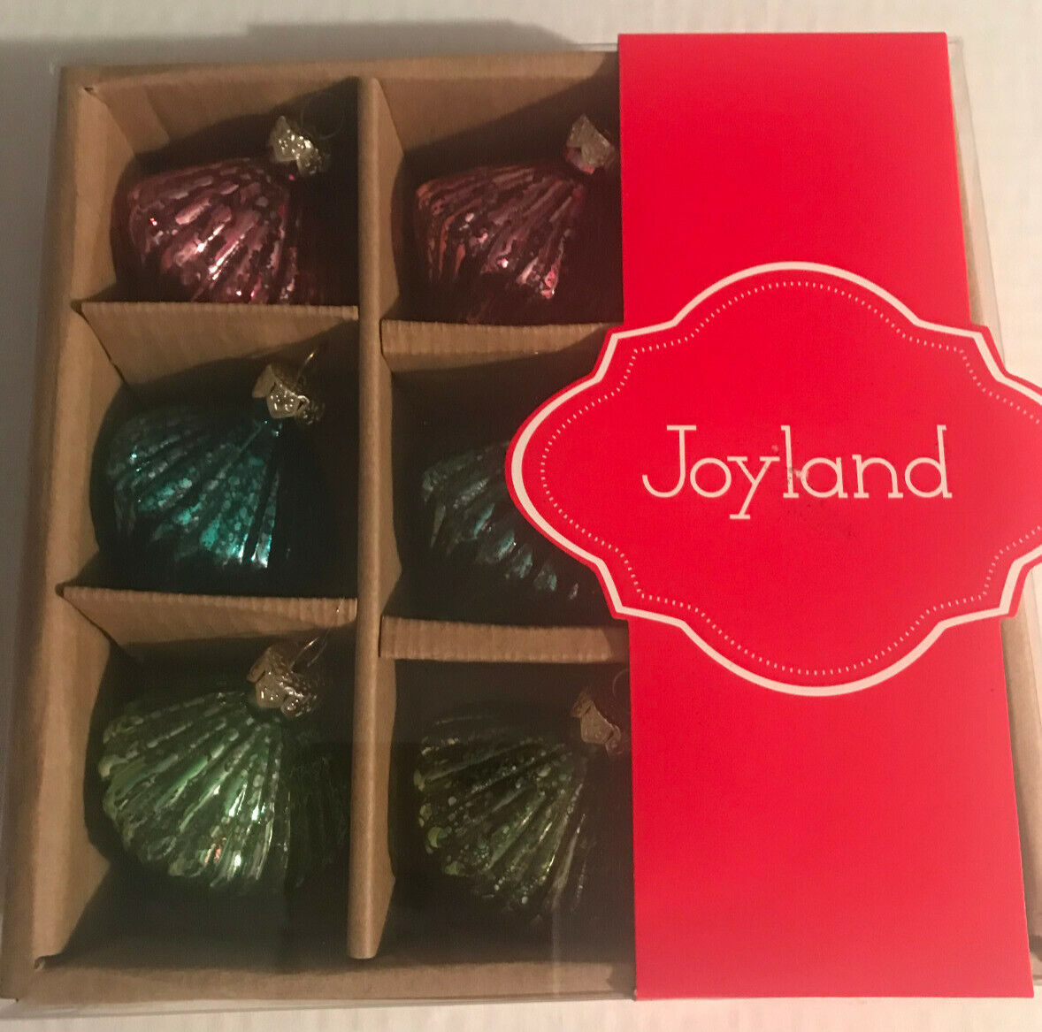 Joyland belk.com (3) box of 9 glass Christmas (27) ornaments 