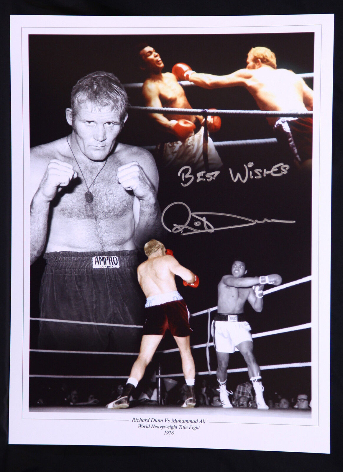 New Richard Dunn Signed 12x16 Boxing Montage