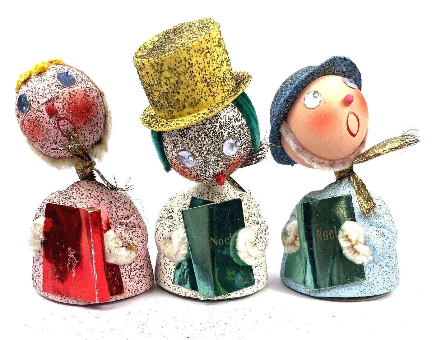 Vintage Candy Containers Paper Mache Christmas Snowman Caroler Choir 7\