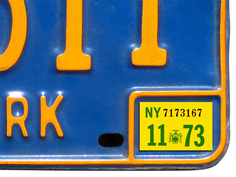 1973 New York License Plate Registration Sticker, YOM, NY, Tag, DMV