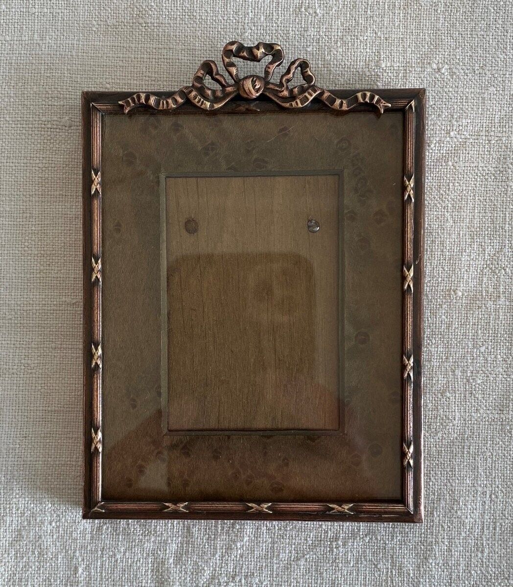 Photo Frame Picture Holder In Chiseled Brass Louis XVI Style French 20th century