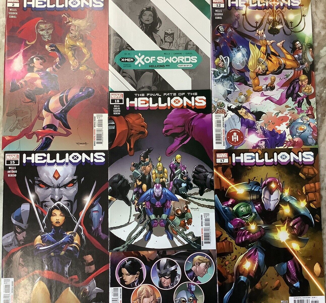 Hellions 2, 2 2nd Print, 12, 15-18 Marvel 2022 Comic Books