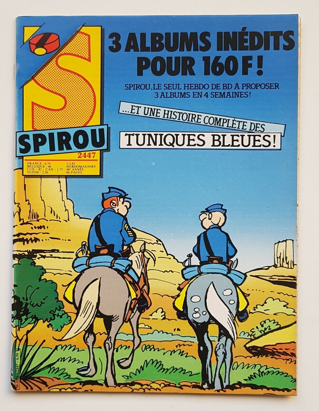 5 Bandes Dessinées Spirou - Nº 2447- 2248 - 2249 - 2250 - 2251 - Dupuis 1985