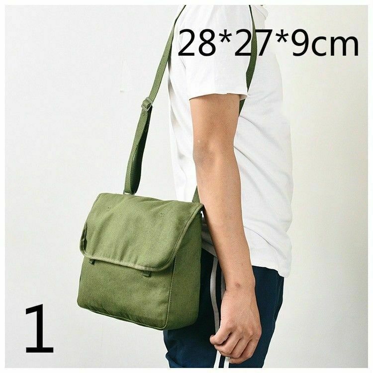 New Canvas Shoulder Bag Military Satchel Haversack Messenger Army Green New