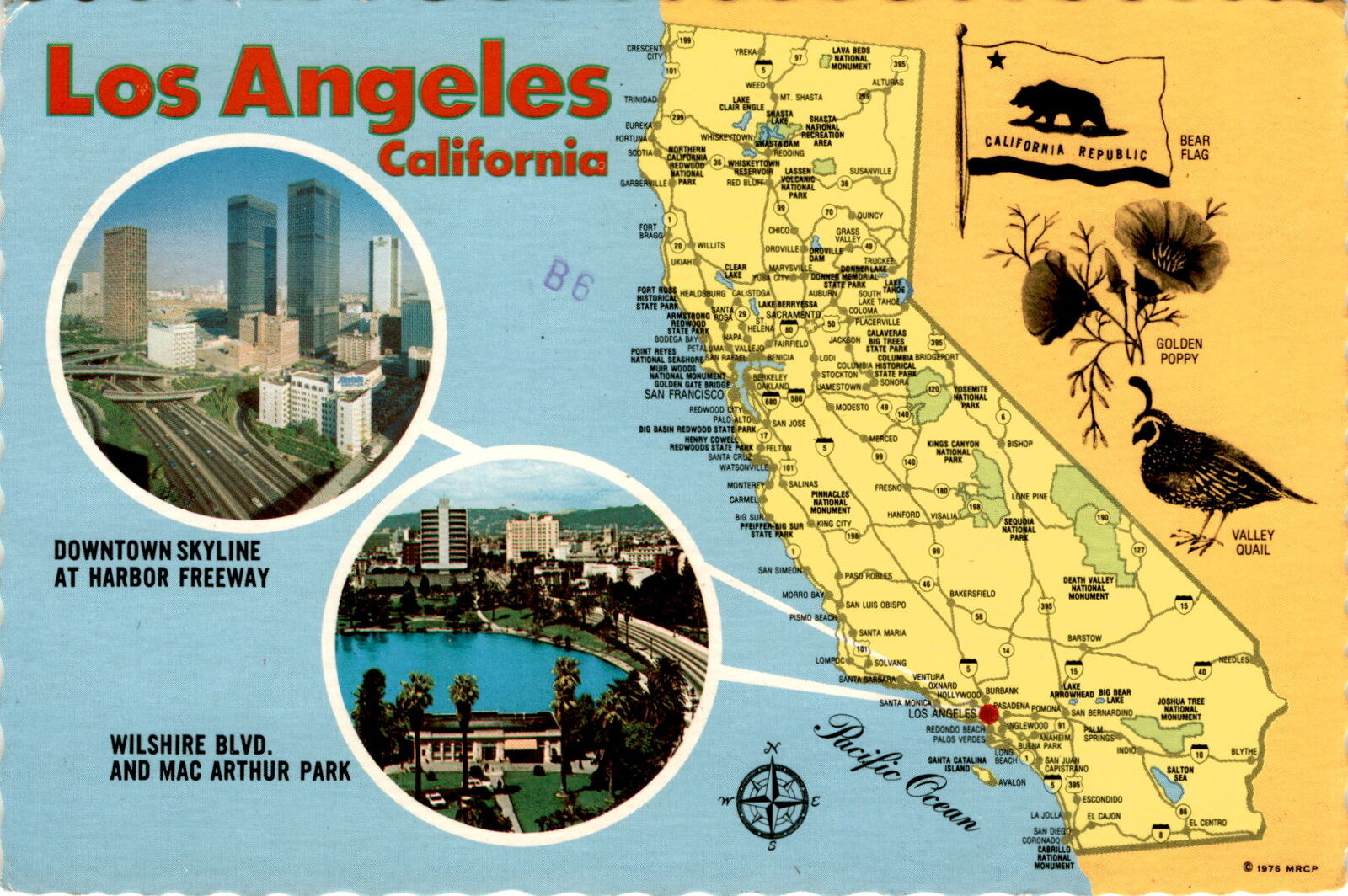 Vintage Postcard: Iconic LA Skyline & Landmarks