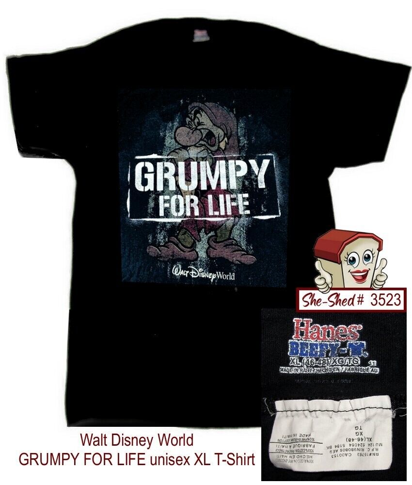 Walt Disney World GRUMPY FOR LIFE unisex XL T-Shirt Extra Large