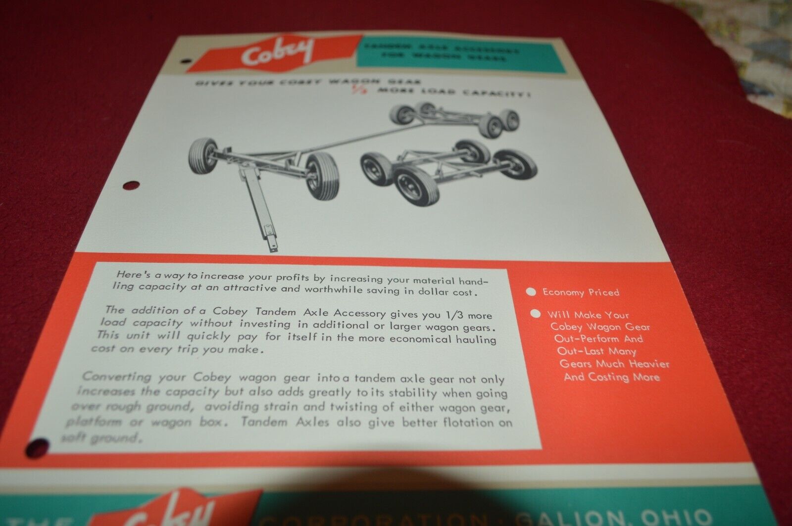 Cobey Tandem Axel Wagon Running Gear Dealer\'s Brochure AMIL15 ver2