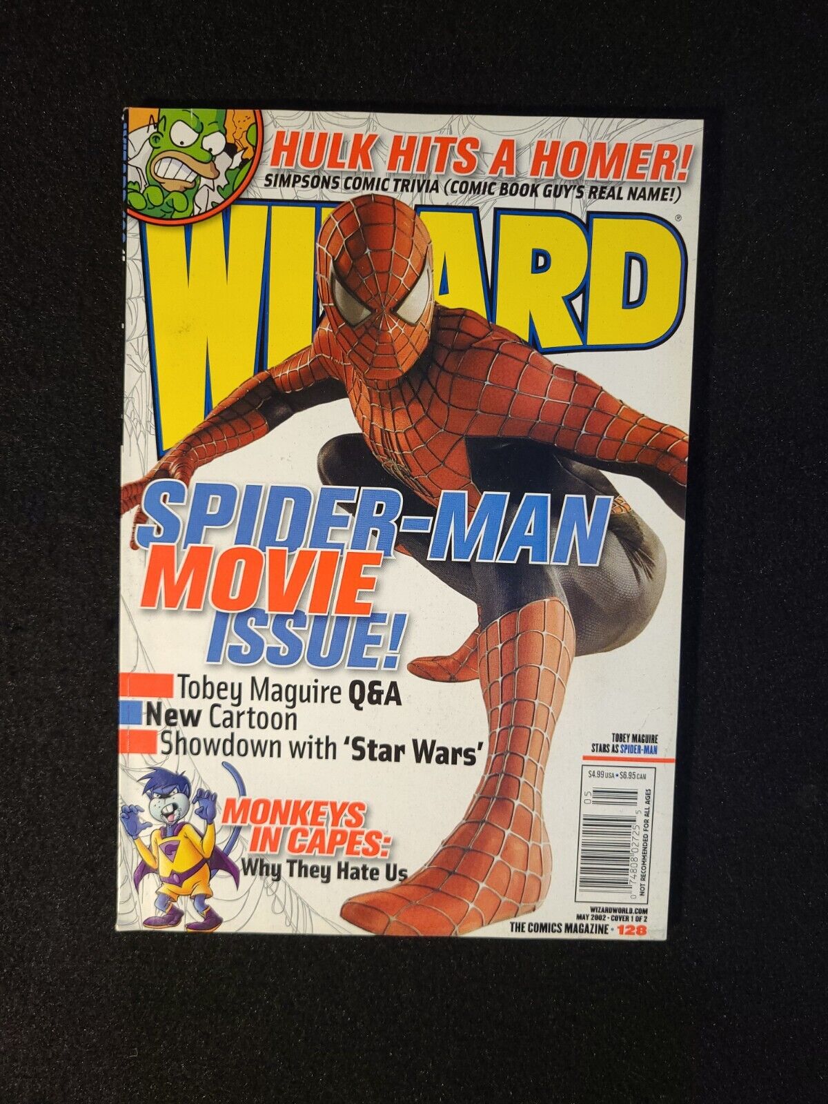 Wizard the Comics Magazine #128 2000 Spider-Man Movie Cover Toby Mcguire 