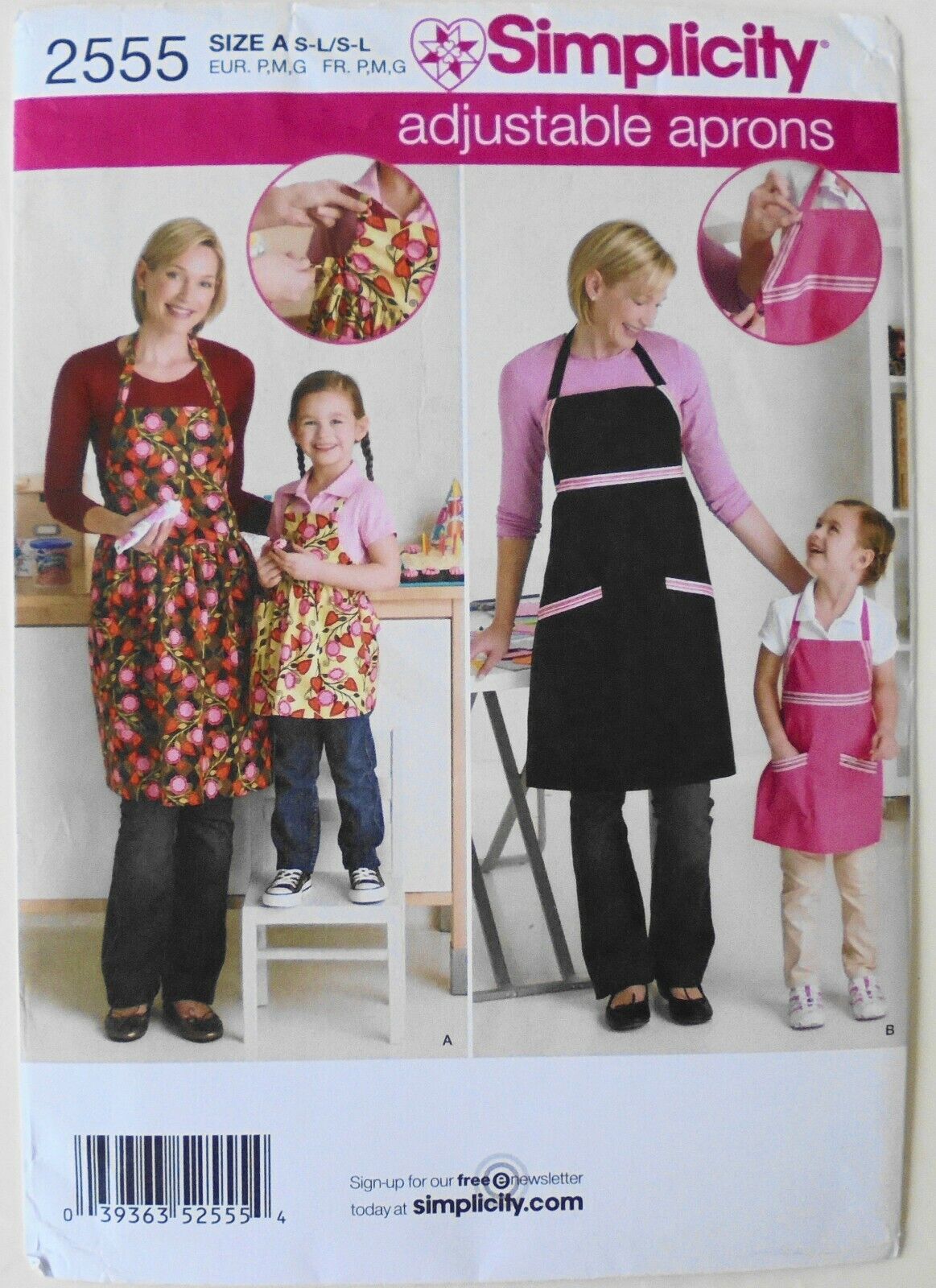 Simplicity 2555 Misses Girls Adjustable Aprons Sewing Pattern Sz 3-8/10-20