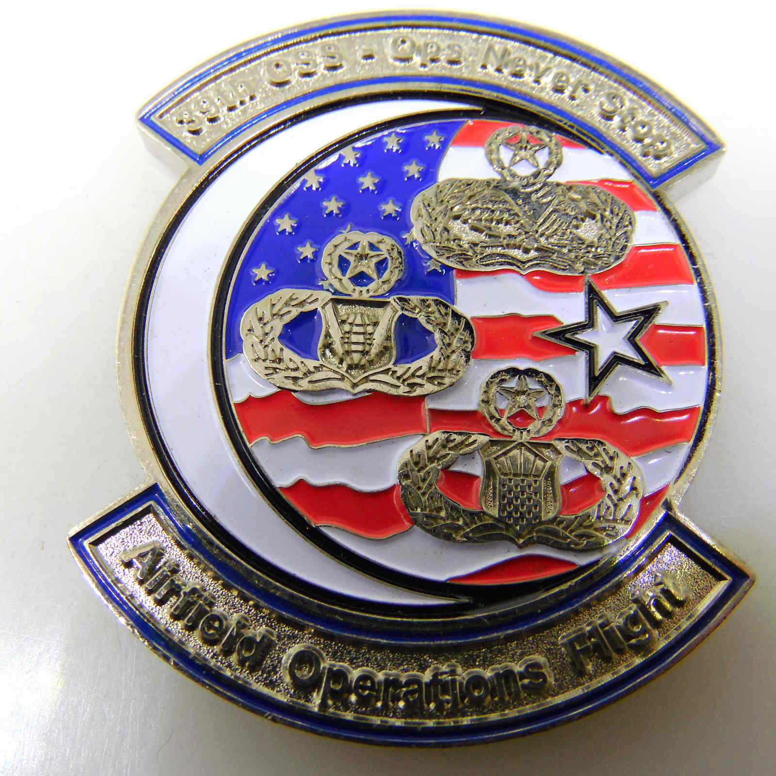 39TH OSS OPS NEVER STOP CHALLENGE COIN