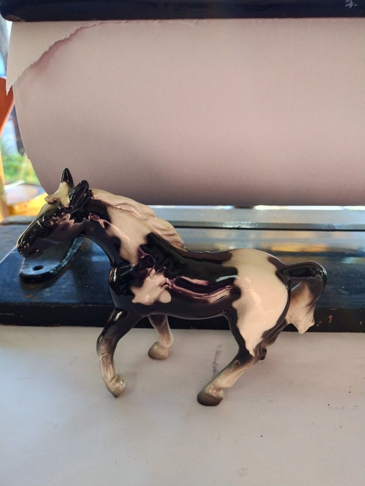 Vintage Porcelain Pinto Horse Figurine Made In Japan