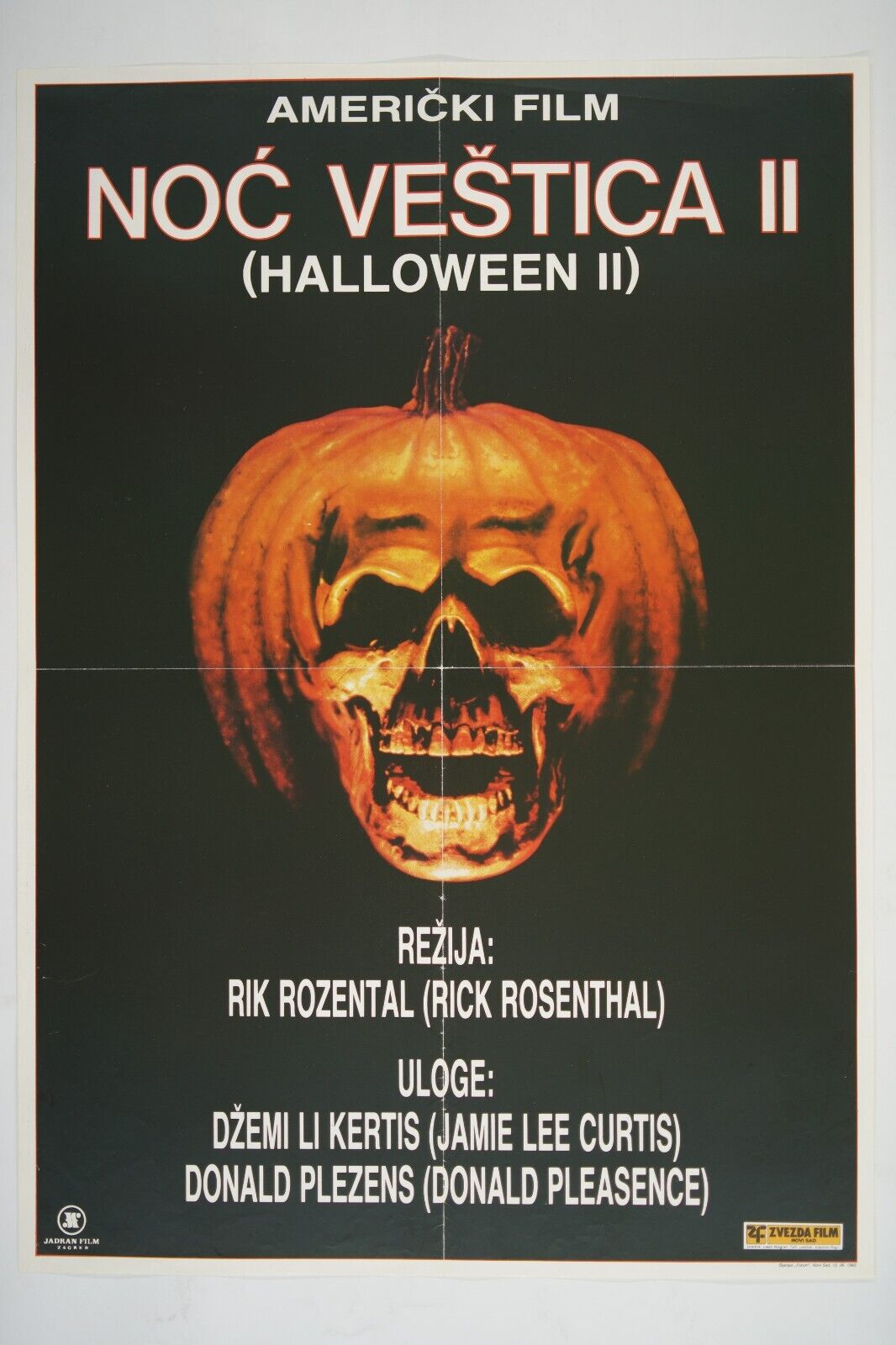 HALLOWEEN II 2 17x24 Original exYU movie poster 1981 JAMIE LEE CURTIS HORROR