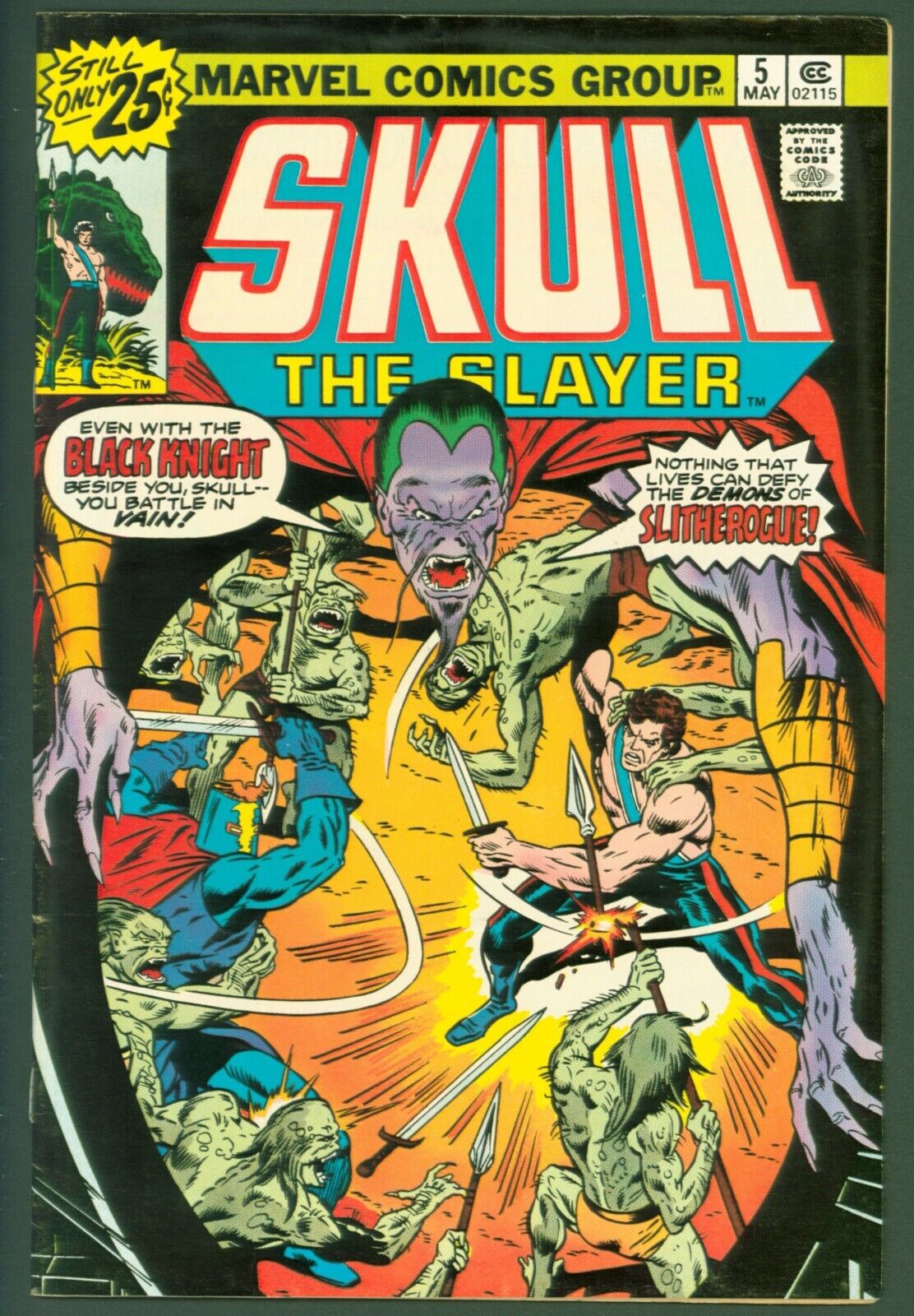 Vintage 1976 Marvel Comics Skull the Slayer #5 VF  Black Knight Cover