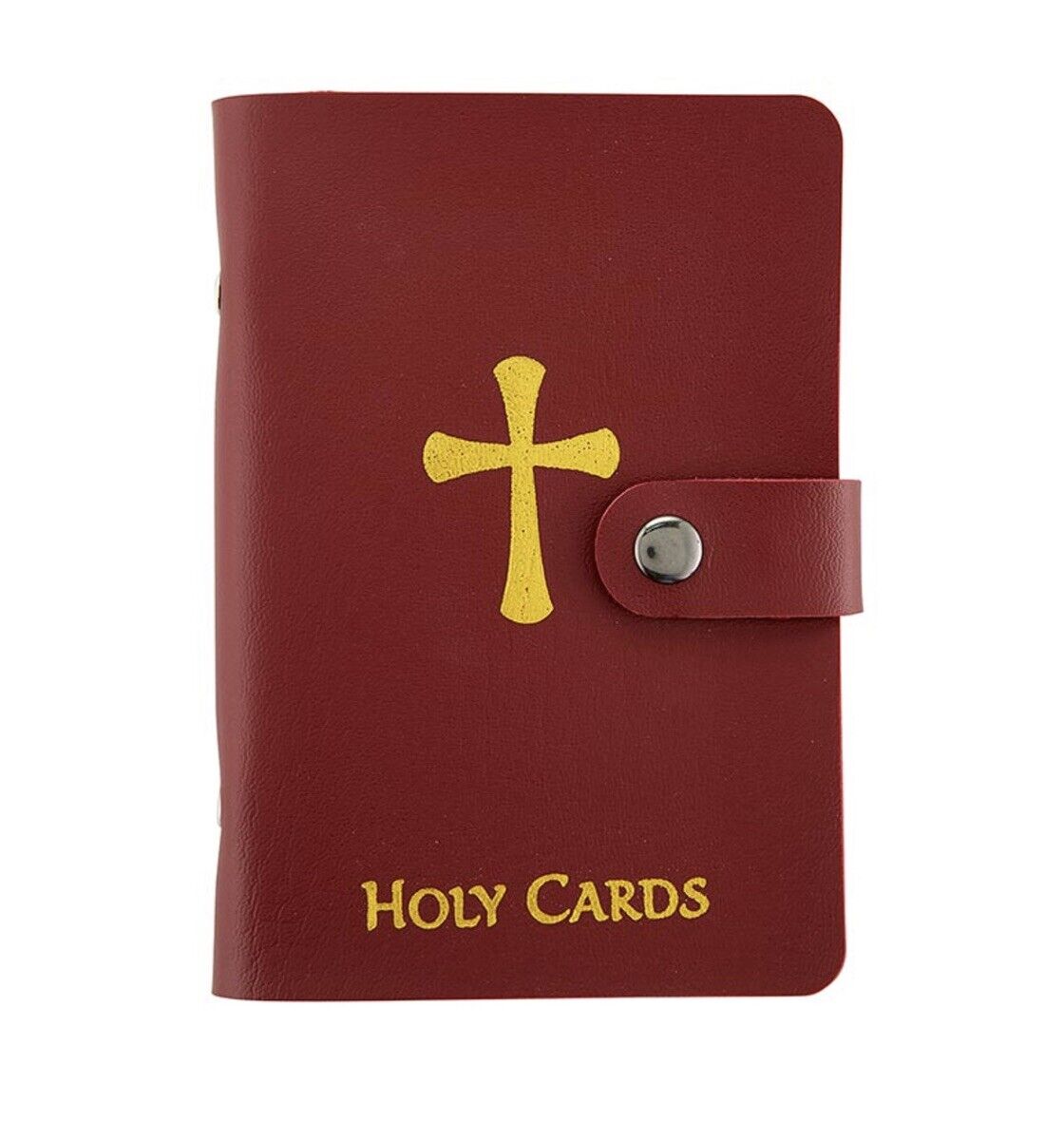 Maroon Leatherette Holy Prayer Card Holder Religious Catholic Album - Fits 40