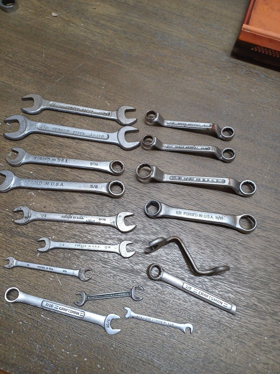 VINTAGE LOT OF 15  Wrenches Various Types & Sizes - All MADE IN USA