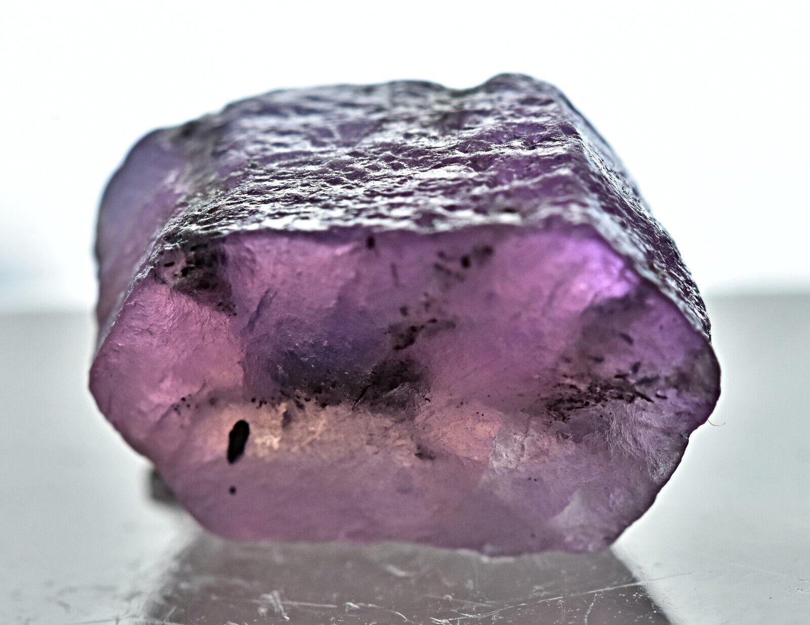 Natural Fluorescent Pink Sapphire Crystal From Badakhshan Afghanistan 6 Carat