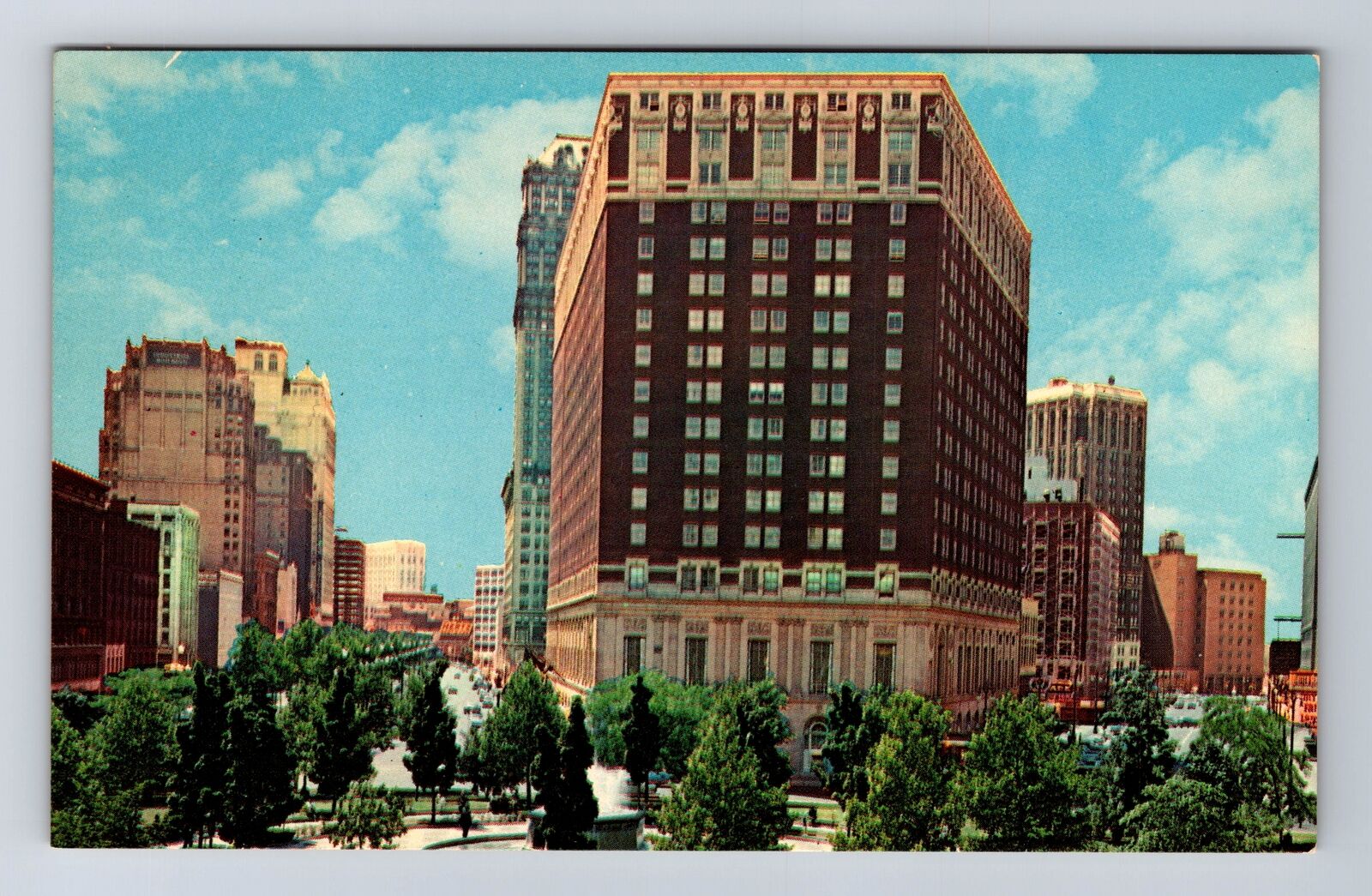Detroit MI-Michigan, Statler Hilton, Advertising, Antique Vintage Card Postcard