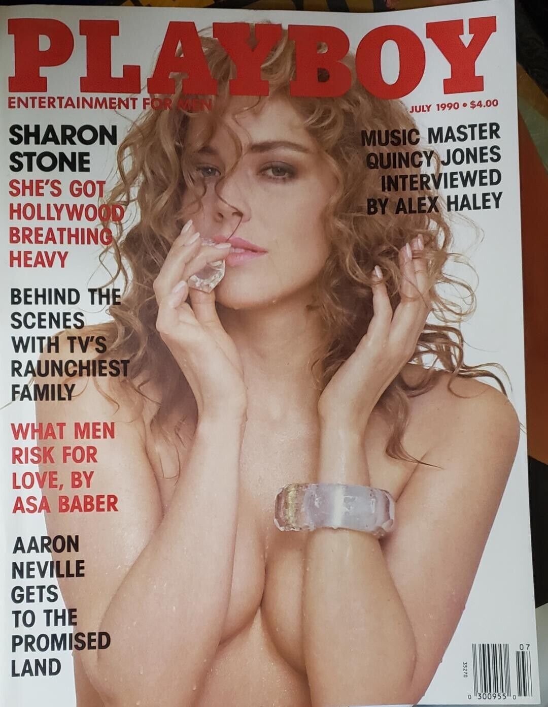 Vintage Playboy Magazine July 1990 w/centerfold - Sharon Stone Cover