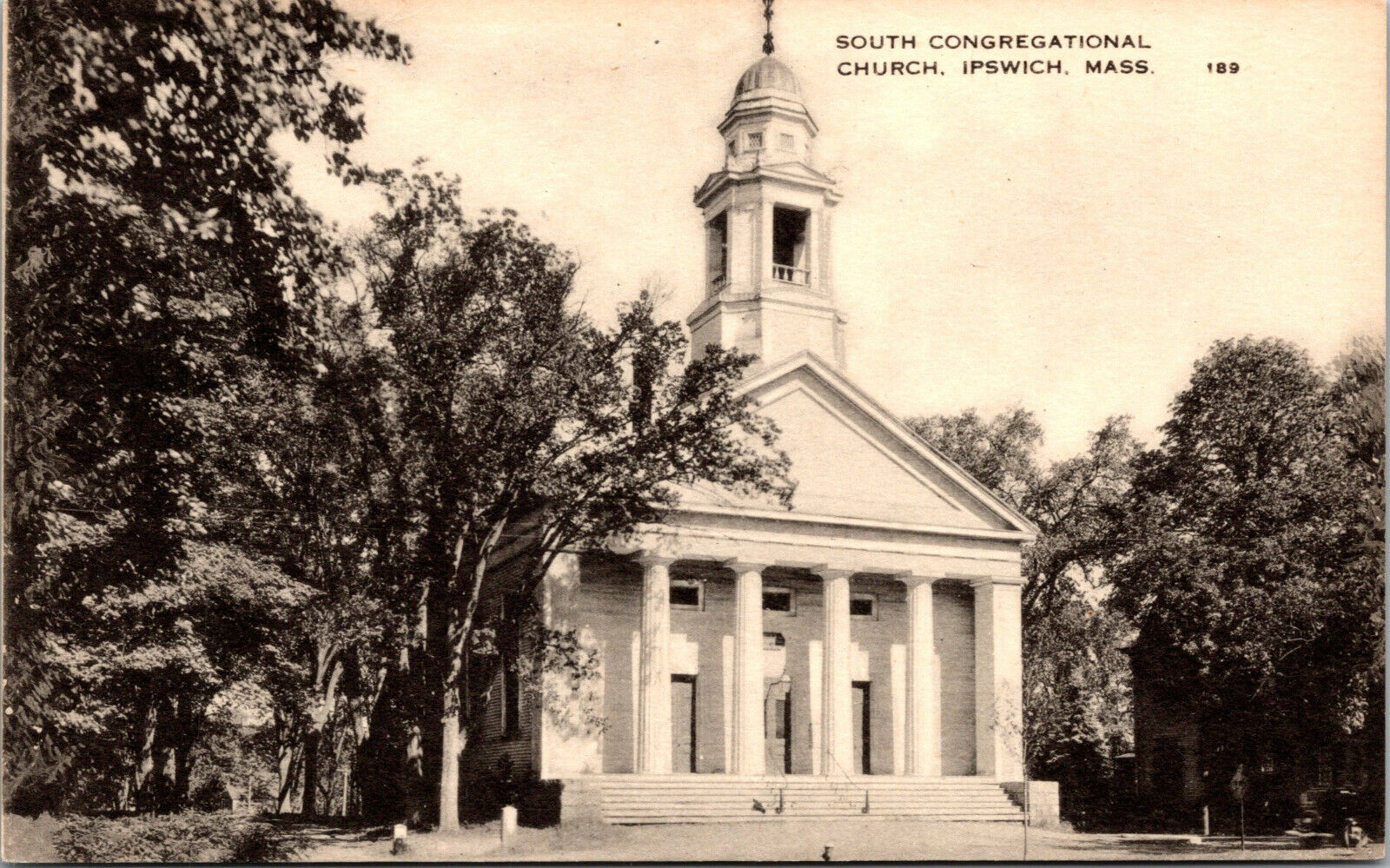 Vtg 1910s South Congregational Church Ipswich Massachusetts MA Postcard