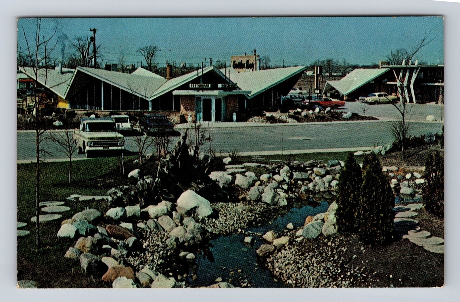 Midland MI-Michigan, Executive House Motor Lodge, Restaurant Vintage Postcard