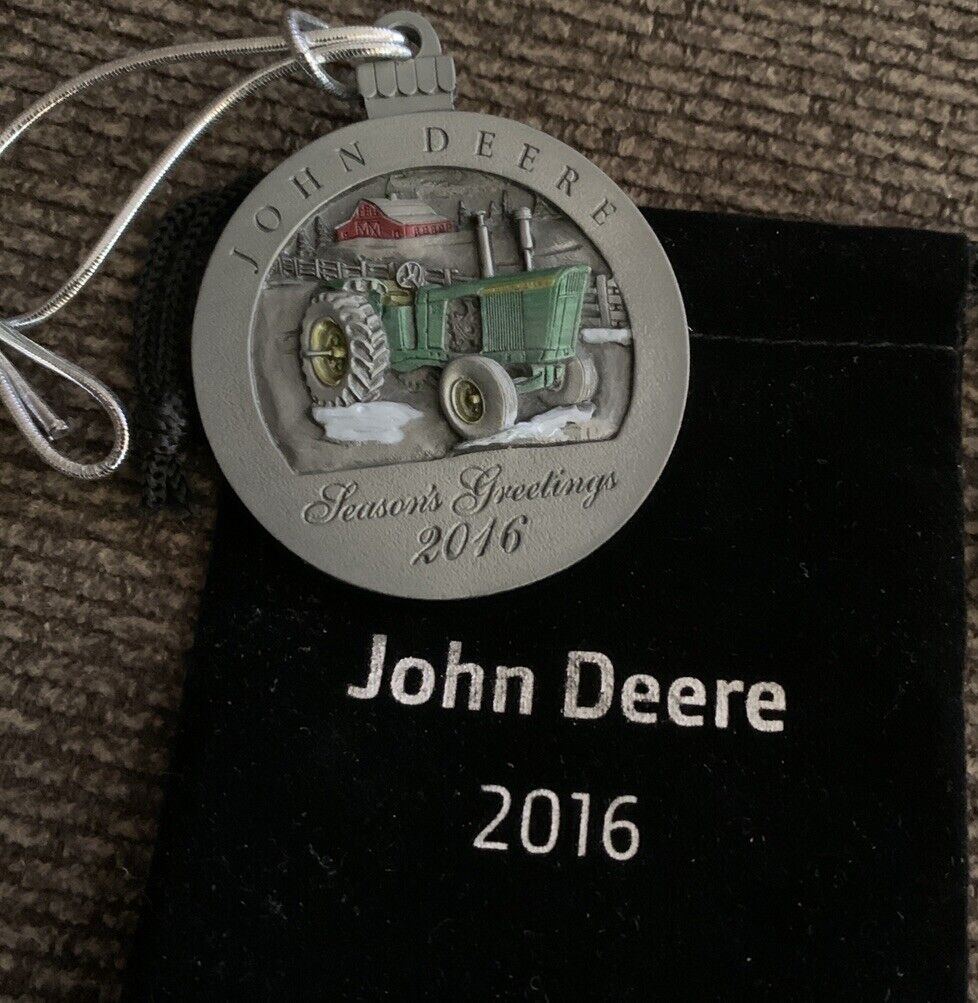 2016 John Deere Pewter Christmas Ornament -NEW