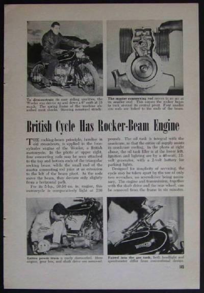 Wooler British Motorcycle 1948 vintage pictorial