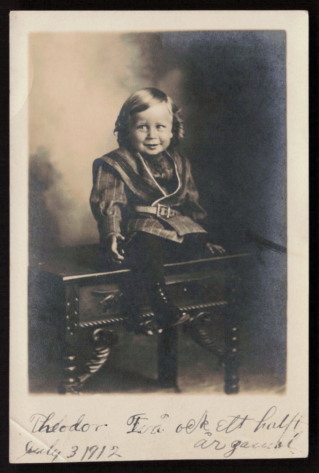 Postcard Young Child July 3rd, 1912  RPPC
