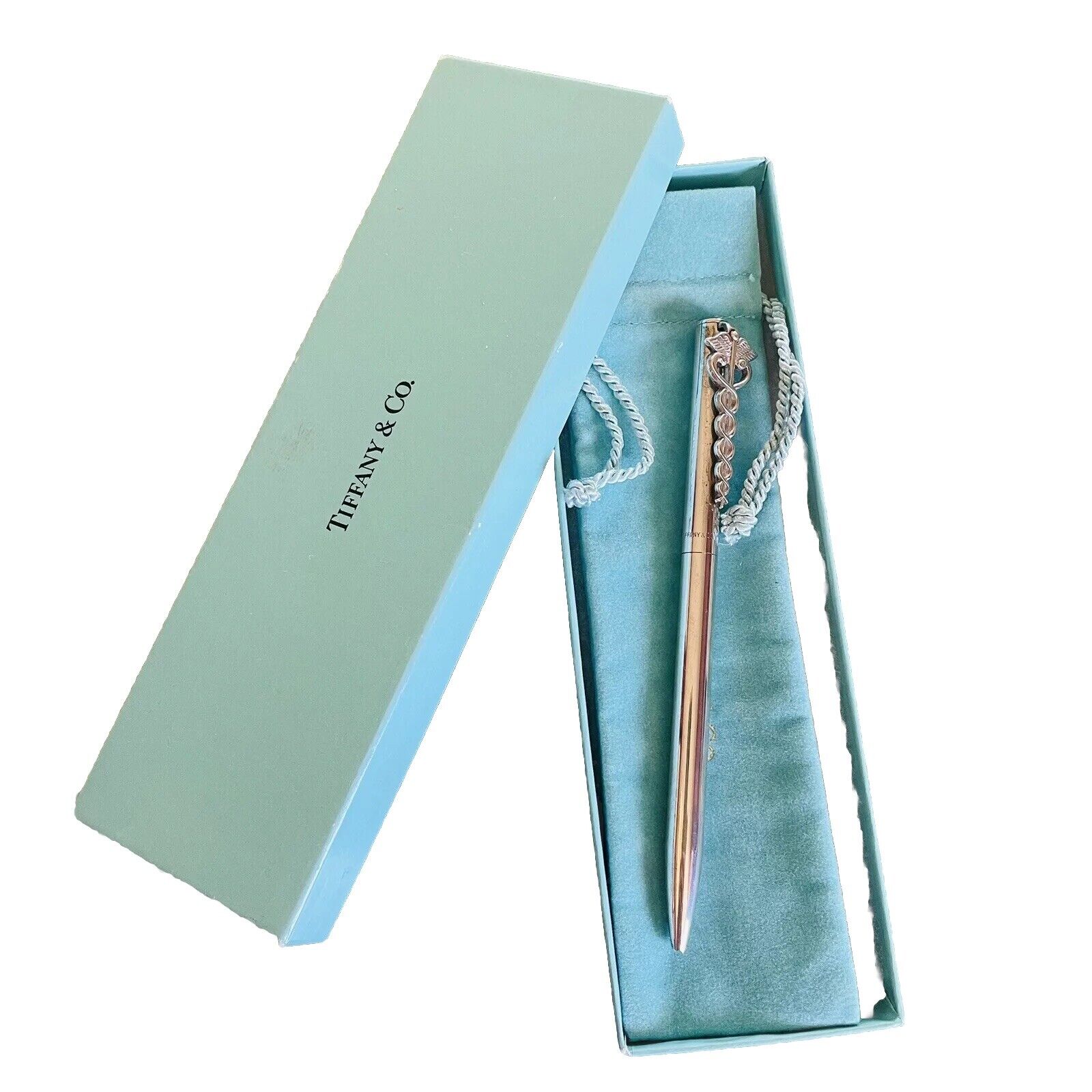 Tiffany & Co. Sterling Silver Medical Caduceus Doctor Nurse Pen w/Box & Pouch