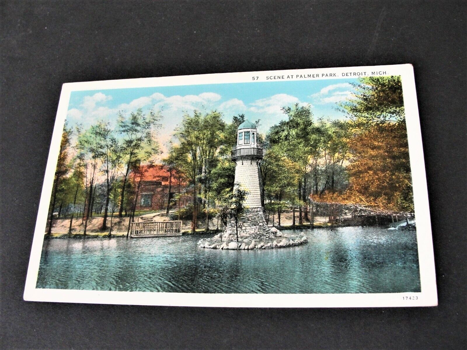  Scene at Palmer Park -Detroit, Michigan - Unposted 1900s Postcard.