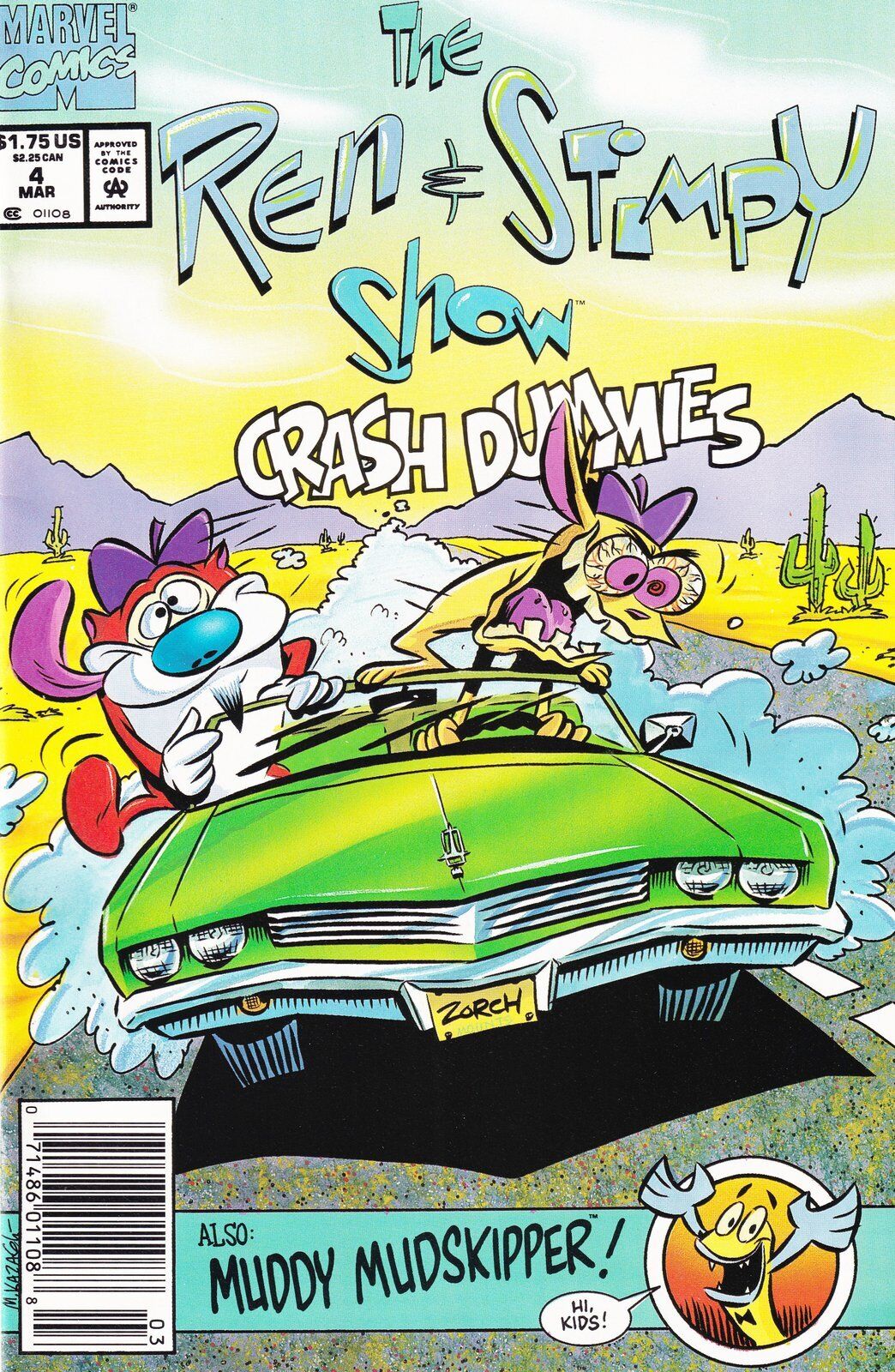 The Ren & Stimpy Show #4 Newsstand Cover Marvel Comics