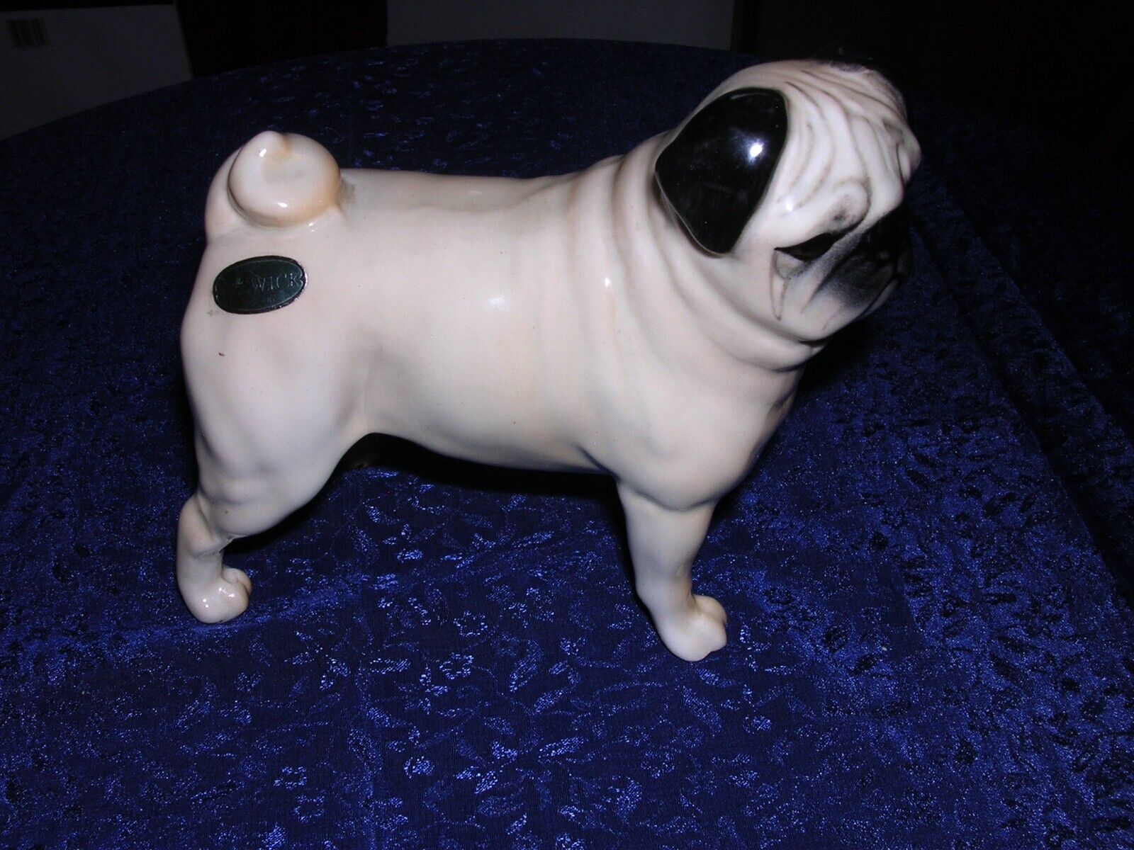 Beswick Pug dog figurine CH Cutmil Cupie from England w/ foil label