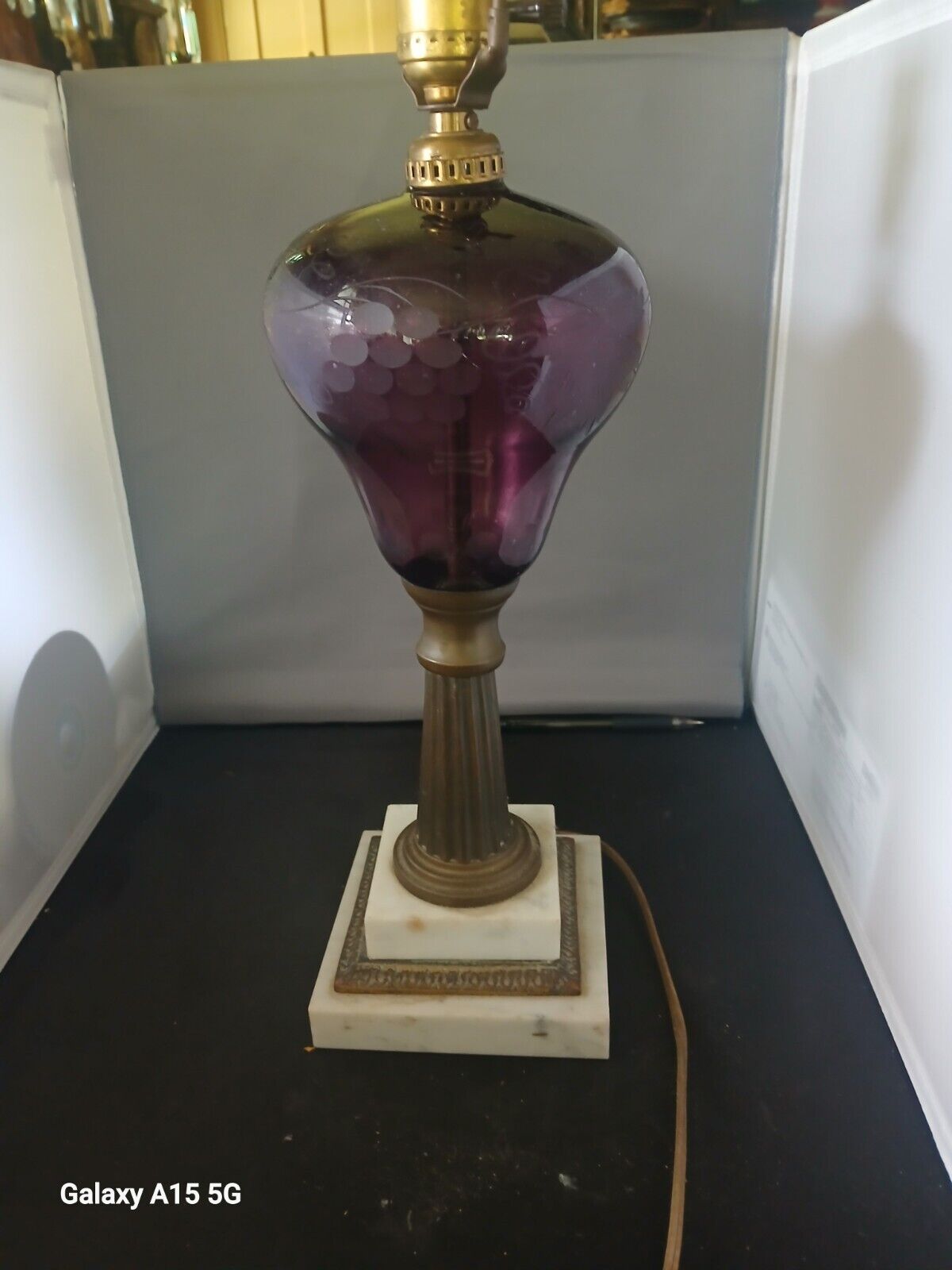 Victorian Style Lamp Purple Glass