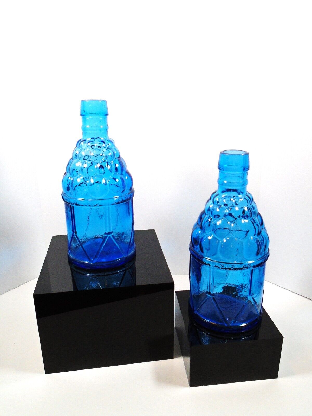 Set of 2 Blue Wheaton, N.J. McGivers American Army Bitters Bottles Home Decor