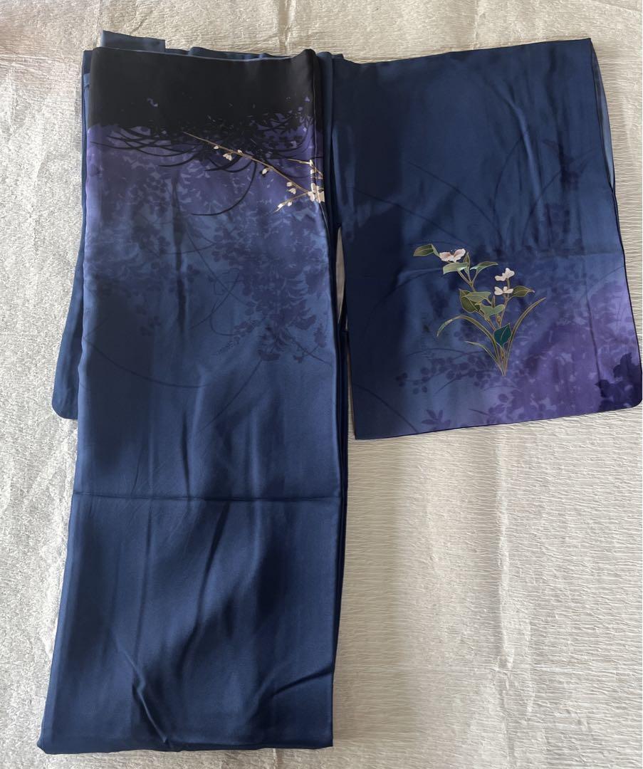 B4144 Kimono Blue-Purple Single Crest