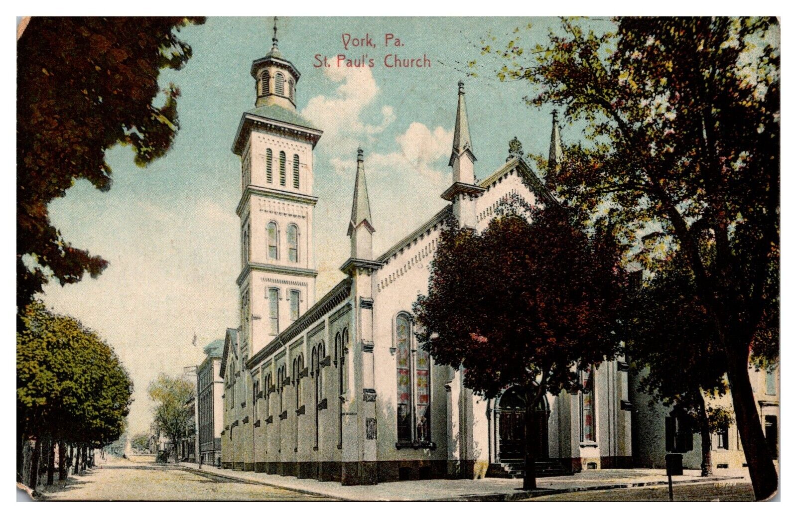 1913 St. Paul's Lutheran Church, York, PA Postcard