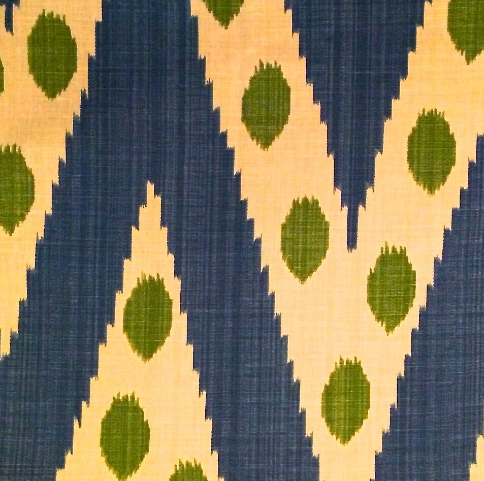 CLARENCE HOUSE Hill Brown Bogart Lettice Green Canton Ikat Remnant New