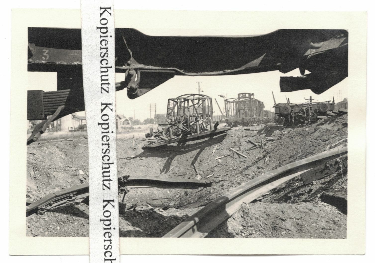 Photo Destroyed Libercourt Railway Station Tracks Wreck France 1941 WW2