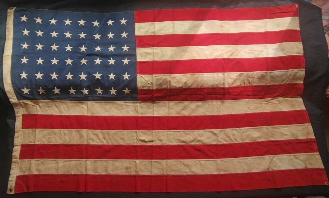 Vintage 48 Star American Flag - Pre WWII Cotton 44