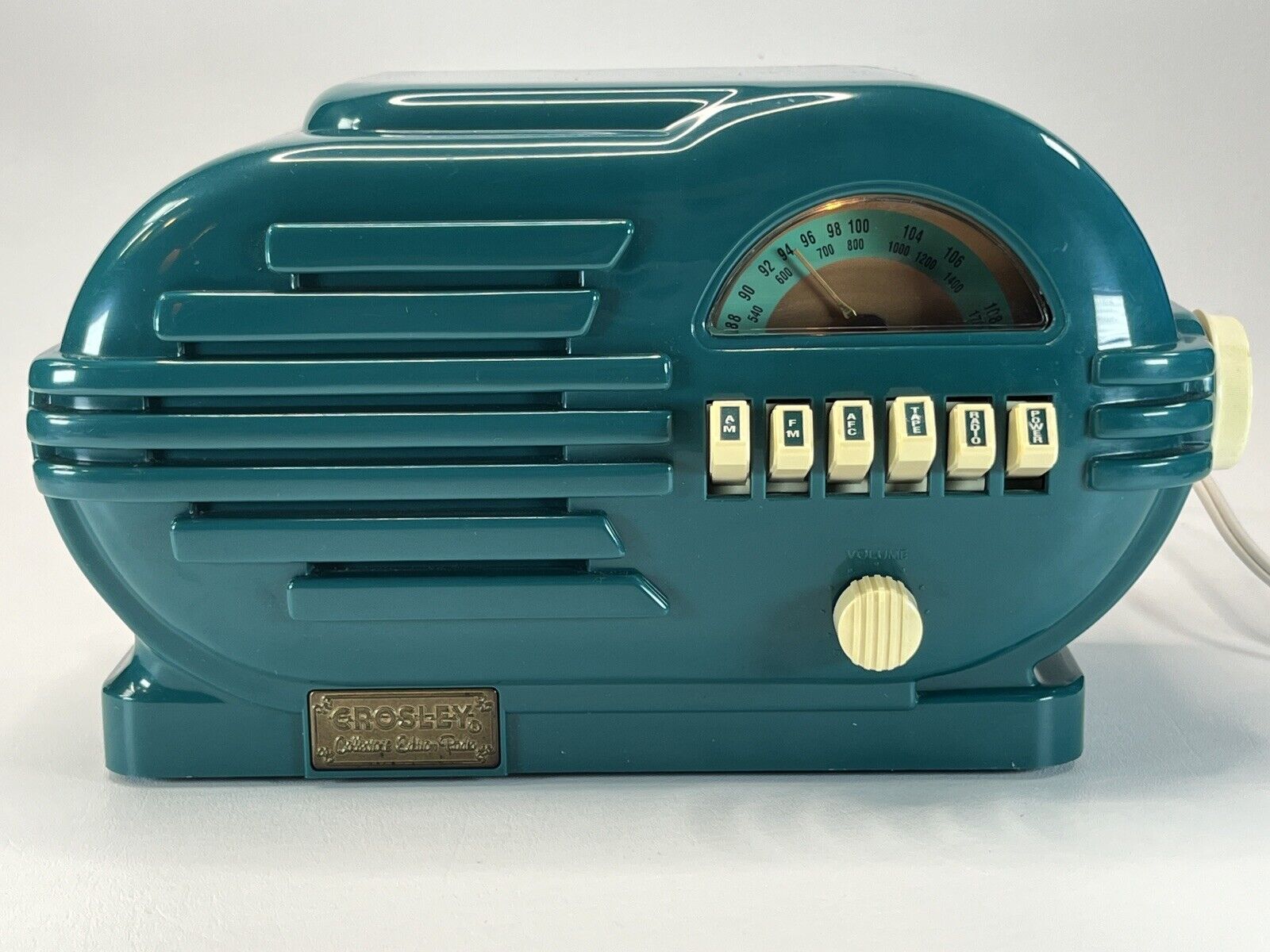 *Works* Crosley CR-3 Collector\'s Edition AM/FM Radio Cassette Player Blue Green