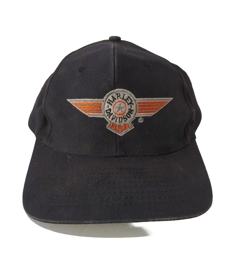 Vintage Harley Davidson Embroidered KC Brand Snapback Hat Biker Cap VTG 90s