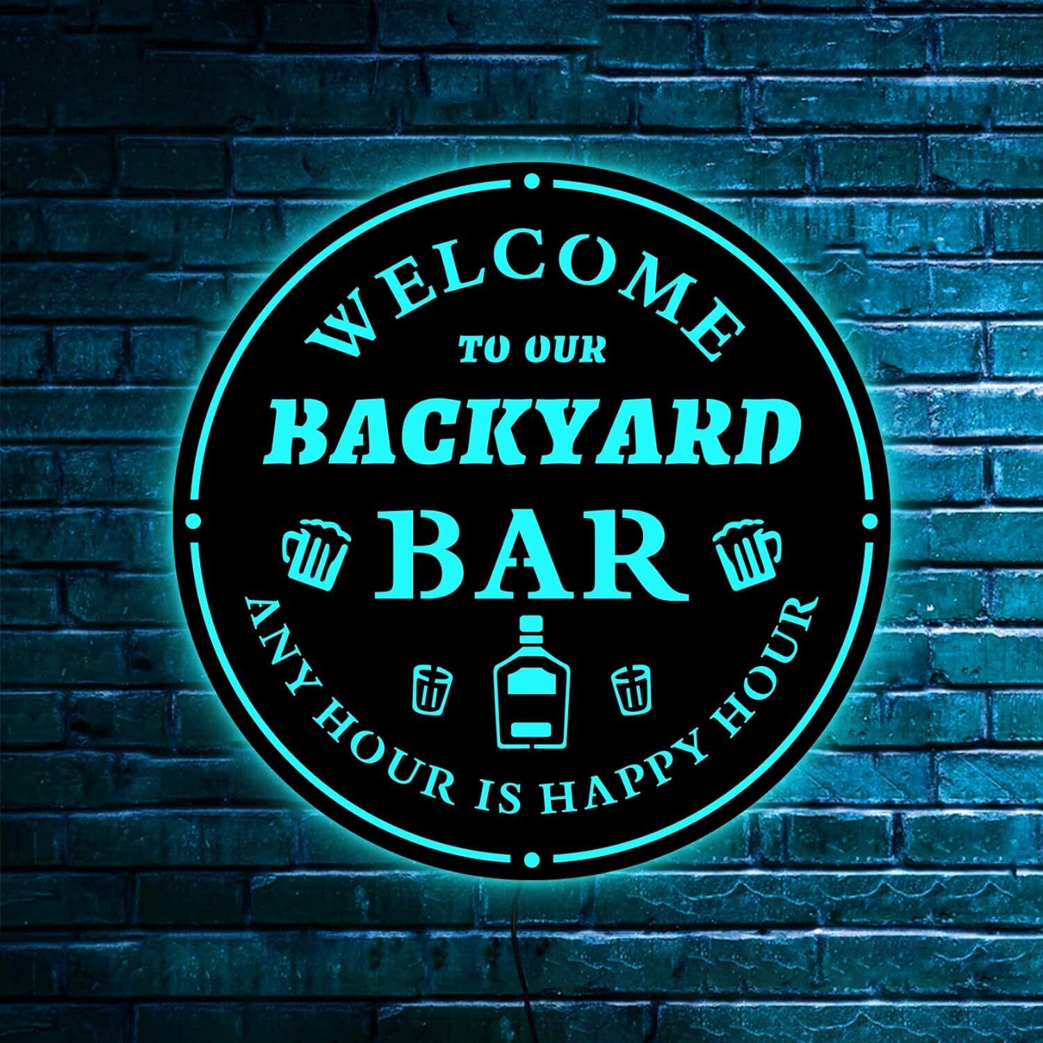 Welcome to Our Backyard Bar Signs, Neon Bar Sign, Bar Led Light Sign, Neon Light