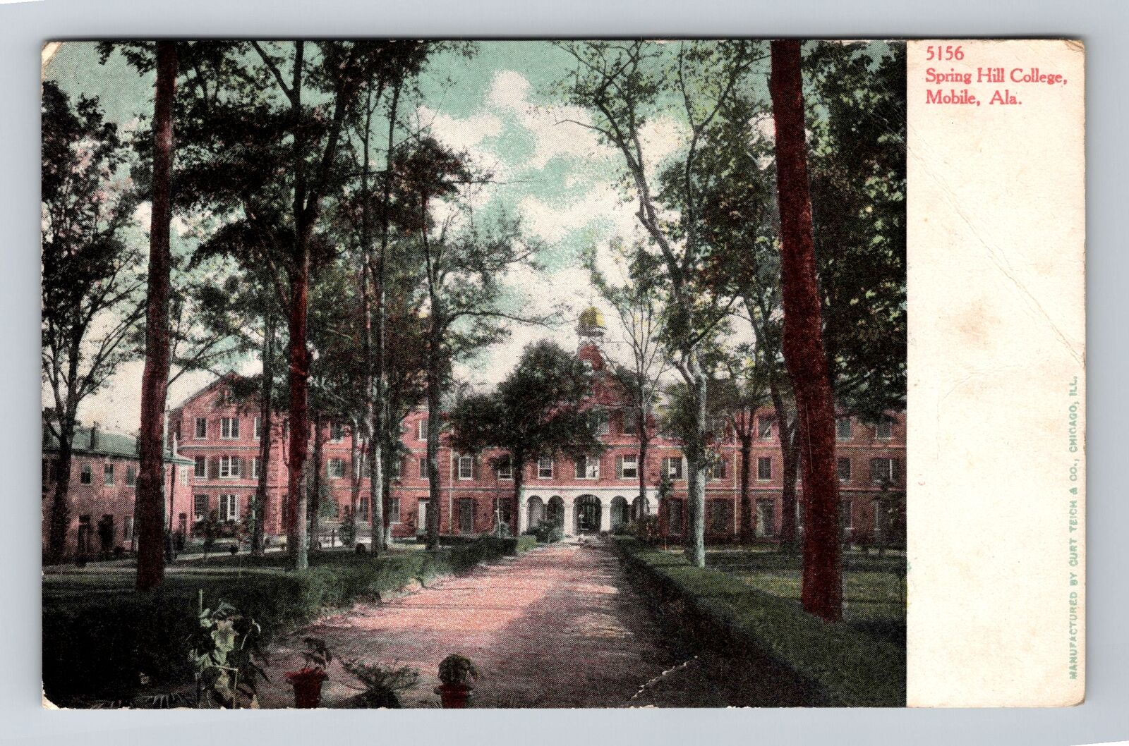 Mobile AL-Alabama, Springs Hill College, Antique Vintage Souvenir Postcard