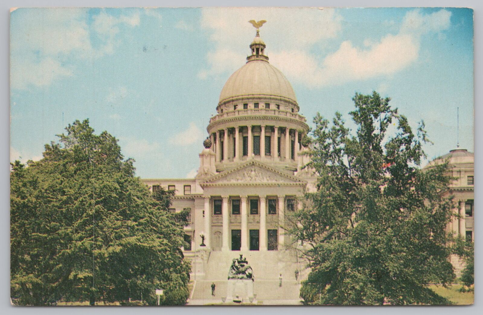 State View~Jackson MS~Mississippi State Capitol~Built 1903~Eagle On Top~Vtg PC