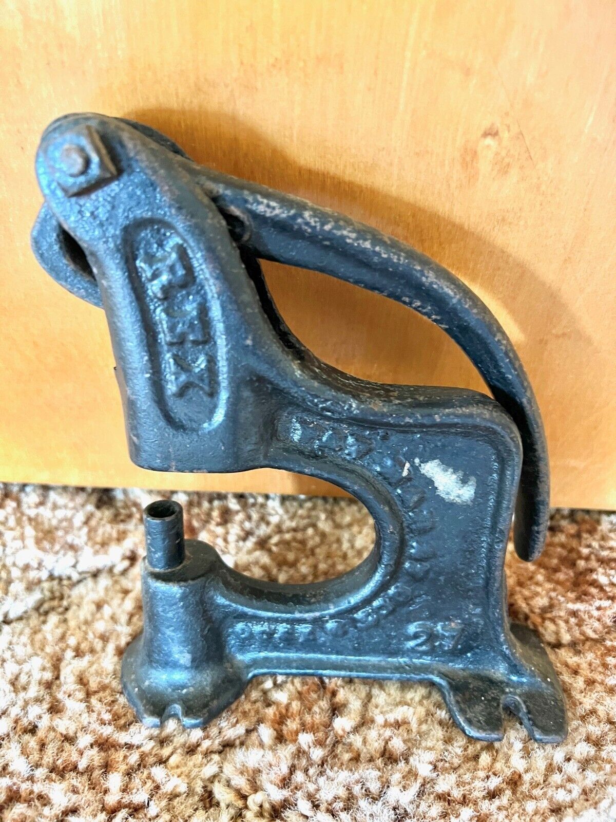 Vintage Antique Cast Iron REX 27 Hand Rivet Press Punch