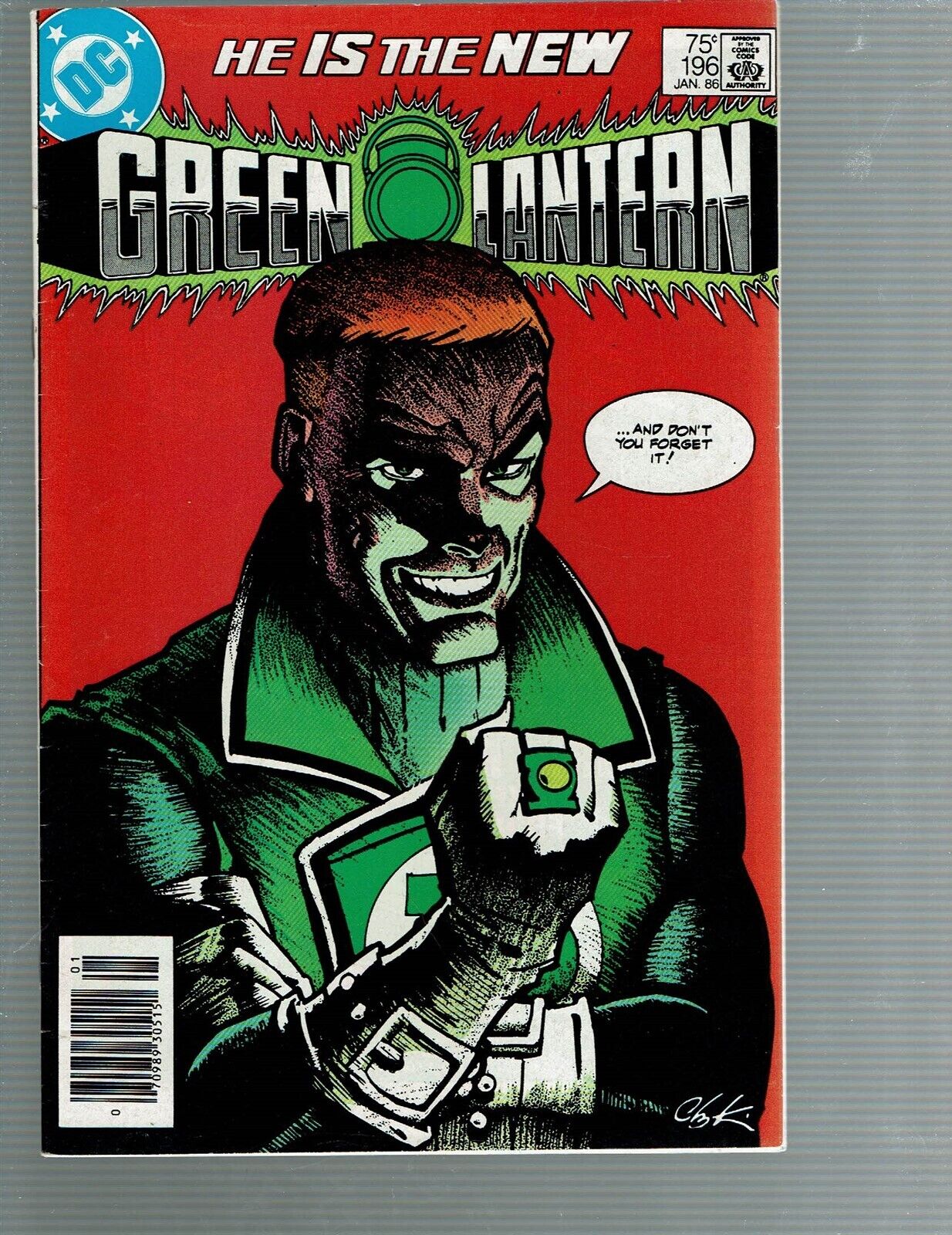 Green Lantern 196 Guy Gardner new look Earth GL VF/NM