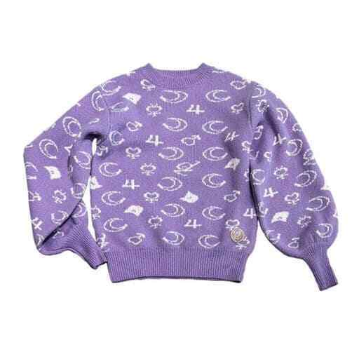 Outerwear Logo Mark Point Knit Tops Purple Free Size Sailor Moon Dazzlin