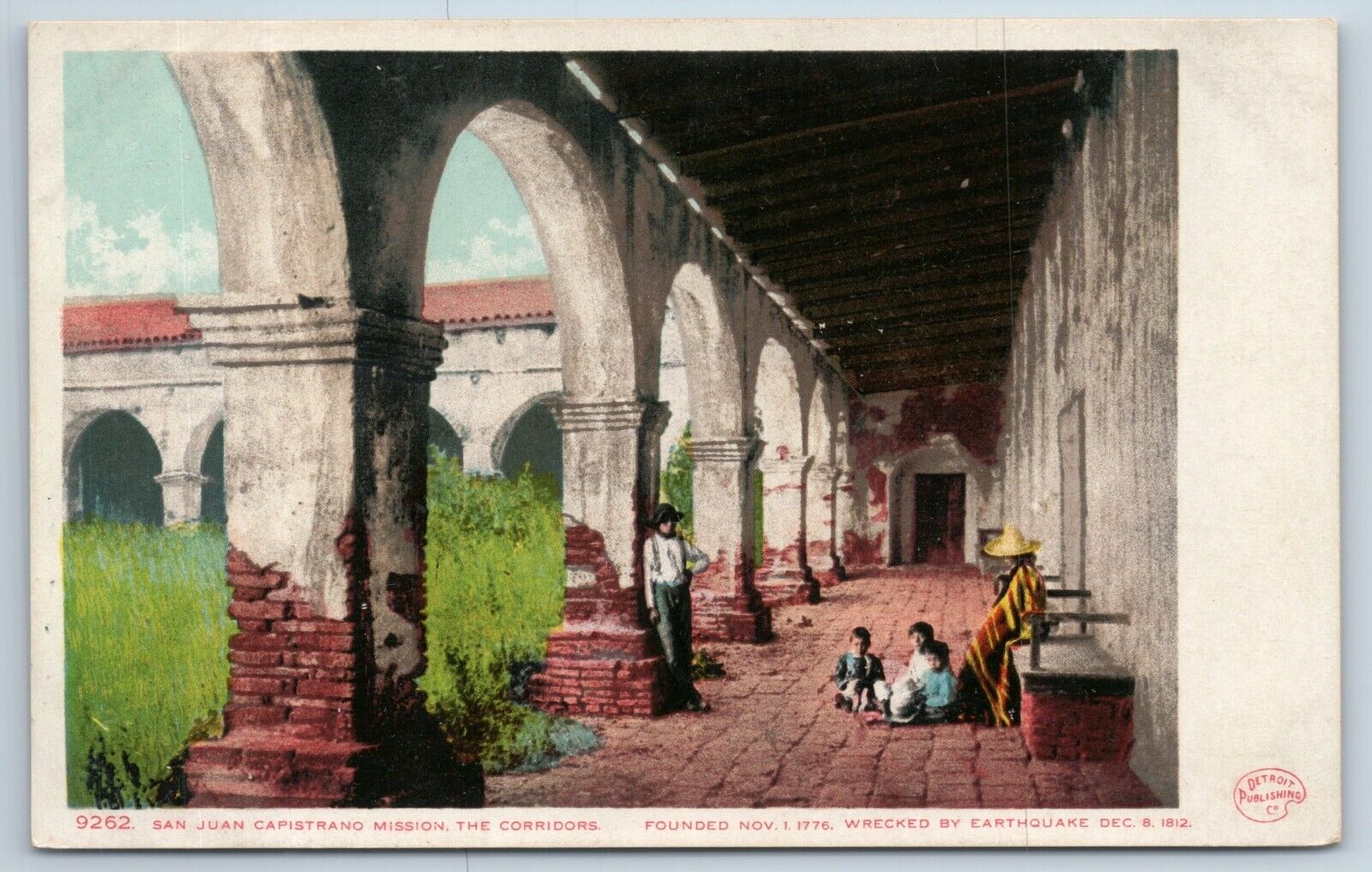 Postcard San Juan Capistrano Mission The Corridors c1901 California
